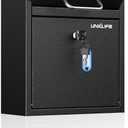 Uniclife Wall Mount Mailbox for Outside, Heavy Duty Locking Mailbox, Small Mailbox with Key Lock, Security Mail Box, Safe Key Drop Box, Post Box, Steel Cash Drop Box for Home Office School, Black (Medium)