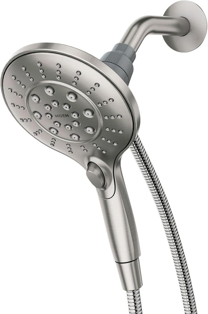 Moen Engage Spot Resist Brushed Nickel Six-Function 5.5-Inch Removable Handheld Showerhead with Magnetic Docking System, 26112SRN