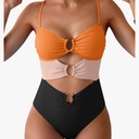 Eomenie One Piece Swimsuit for Women Ring Linked Monokini Sexy Bathing Suit Cutout Swim Suit S