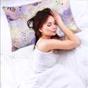 Bardic Gold Purple Giltter Marble Satin Pillowcase for Hair and Skin Silk Washable Pillowcase, Pillow Cases Cooling Satin Pillow Covers with Envelope Closur-20 * 30in, Queen