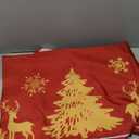 Christmas Round Tablecloth 6060 inch Red Table Cloth Golden Deer Xmas Tree Table Covers Christmas Decoration for Dining Room Home Decor for Holiday