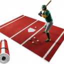 6 x 4 ft Baseball Hitting Mat with Non-Slip Rubber Backing, 2026 New Foldable Baseball Batting Mat, Base Ball Home Plate Mat, Durable Indoor/Outdoor Softball Hitting Mat Portable Batting Practice Mat