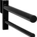 QWORK Removable Double Saddle Rack,Black - PVC Coated - One Size (1 Pack)