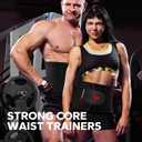 Waist Trimmer for Women and Men, Adjustable Sweat Band for High-Intensity Training & Workouts Black