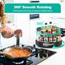 12 Black Metal Lazy Susan for Table Top & Cabinet | 360 Rotating Spice Rack, Kitchen Counter Organizer, Space-Saving Storage Turntable for Bathroom, Countertop (Large)