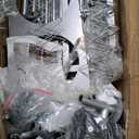 Lyromix 10 x 10FT Large Outdoor Dog Kennel with Bowls, Dog Kennel Outside with Waterproof Cover Roof, Galvanized Heavy Duty Chain Link Dog Runs Cage Playpen for Outside with Secure Lock