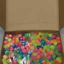 Leitee 500 Pcs Bouncy Balls Bulk, 0.7 Inch/ 18 mm Small Neon Swirl Bouncing Balls for Vending Machine, Kids Birthday Party Favors and Class Prizes (500 Pcs)