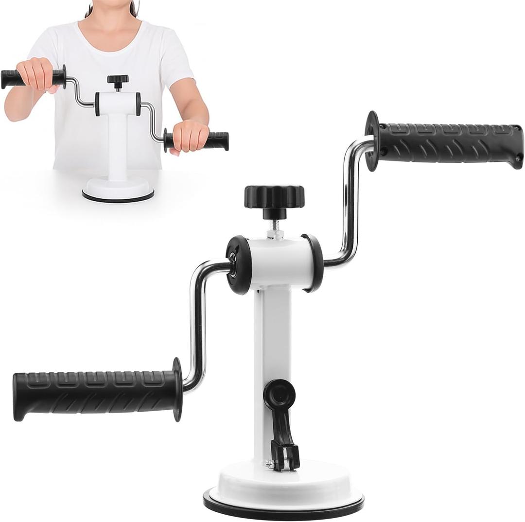 Stroke Rehabilitation Exerciser – Arm Bike Exercise Equipment for Upper Limb Recovery, Adjustable Resistance for Arm & Shoulder Mobility, Strong Suction Base for Seniors and Home Use (Rubber Grip)