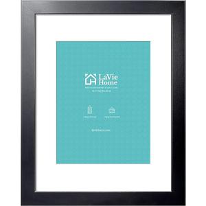 LaVie Home 14 x 17 Poster Frame Black, Display Pictures 11x14 with Mat or 14x17 Without Mat, Stable and Sturdy Picture Frame and Polished Plexiglass, Horizontal and Vertical Format of The Wall（1 Pack）