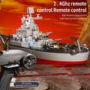 GoolRC Remote Control Warship RC Military Battleship, 1:390 Scale Remote Control Boat for Lakes and Rivers, 2.4GHz RC Armed Cruiser Boat Model with Low Battery Alarm for Adults