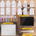AmazingSpark 12 Set Easter Sunday Crafts Religious Sand Art Kits for Kid Christian Coloring Craft Sand Painting Catholic Church Window for Sunday VBS Supplies DIY Activities Gifts(Elegant Pattern)