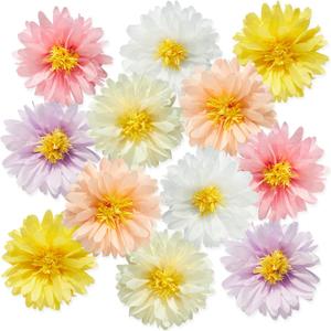 12PCS Colorful Daisy Tissue Paper Pom Poms Daisy Themed Party Decoration Multicolored Flowers Decorations Daisy Hanging Deco for 1st Birthday Baby Shower Wedding Wall Classroom