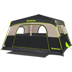 8 Person Instant Tent, Waterproof Pop Up Tents for Camping with Rainfly, 60 Seconds Easy Setup, Automatic Cabin Tent for Family Camping with Expandable Carry Bag & Upgraded Ventilation