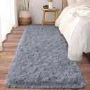 Ailyei Soft Runner Rugs for Bedroom Hallways, 2 Packs 2x6 Grey Fluffy Shag Throw Area Rug Non Slip for Bedside Dorm, Long Shaggy Furry Carpet for Nursery Living Room
