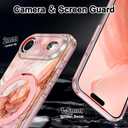 for iPhone Air Case/iPhone 17 Air Case,[Compatible with MagSafe][Magnetic Invisible Ring Stand],Shockproof Protective Slim Women Girl Cover for Apple iPhone 17 Air6.5 inch,Pink Gold Marble