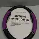 Road Comforts Leather Steering Wheel Cover - Made with PVC Leather - Anti-Slip, Universal Fit 14 1/2 inches to 15 inches - Purple