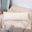 Faux Fur Wool Lumbar Pillow Cover 14 x 36 inch, Sherpa Long Pillow Cover Beige Luxurious Soft Couch Cover Case Home Decor for Sofa Bed Living Room, ONLY 1 Cover