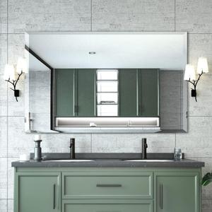 Mirrorons Beveled Mirror, Wall Mirror 24" x 32", Frameless Rectangle Bathroom Vanity Mirror with Beveled Edge, Hangs Horizontally or Vertically. Upgraded Shatterproof Mirror, Bathroom, Gym.