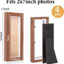 4 Pack Photo Booth Frames 2x7 Wooden Photo Strip Picture Frame Film Picture Holder with Stand and Clear Glass for Wall or Tabletop Display, Rustic Brown