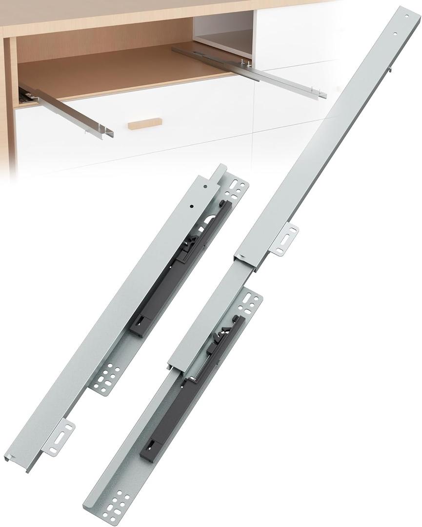 Onemake 22" Bottom Mount Drawer Slides, Soft Close Full Extension, 6 Pairs