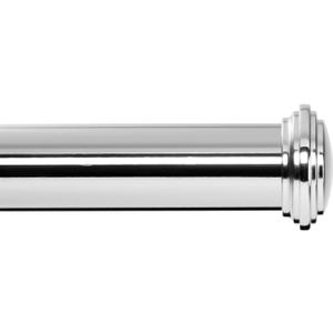 Ivilon Window Curtain Rod Decorative End Cap Design, 1 Inch Rod, 48 to 86 Inch. Chrome