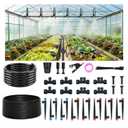 Drip Irrigation Kit for Garden, Automatic Plant Watering System with Quick Connect Fittings, Water Saving Irrigation Tubing Hose and Accessories for Yard, Greenhouse, Lawn & Raised Bed (60FT)