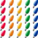 Brightown 50 Pack C7 Led Christmas Lights Bulb Replacement Light Bulbs Multicolor Commercial Light Bulbs, C7/E12 Candelabra Base Fits C7 Christmas Holiday Indoor Outdoor String Lights