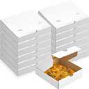 Ireer 50 Pcs mini Pizza Boxes 6.3 x 6.3 x 1.97'' Kraft Corrugated Pizza Boxes Cardboard Boxes Takeaway Mailing Shipping Storage Boxes for Pizza Cake Cookies Food(White)