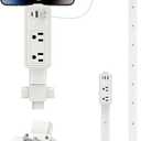 Outlet Extender Stick, 360 Rotatable Modular Plug Expander with 2 AC Outlets, USB-A & USB-C Ports, Free Combination 9 to 36, Wall Socket Extender for Nightstand, Sofa, Bed, Cabinet, Home & Dorm (White)