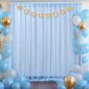 10x10ft Baby Blue Tulle Backdrop Curtain for Parites, Sheer Photo Backdrop Drapes for Wedding Baby Shower Boy Shower Birthday Party Photo Shoot Background Decorations