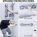 TAILI Shower Grab Bar 2 Pack 16 Inch Suction Grab Bars for Bathtubs & Showers, Heavy Duty Shower Handle Removable Shower Handrails for Elderly and Seniors, No Drilling Waterproof, Silver
