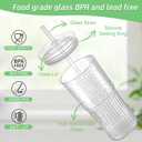 Luiaiog Glass Cups with Lids and Glass Straws, High Borosilicate 20OZ Tumblers (2Pcs) for Coffee, Tea, Juice, Smoothies, Hot/Cold Drinks at Home, Office, 20.3 Ounces