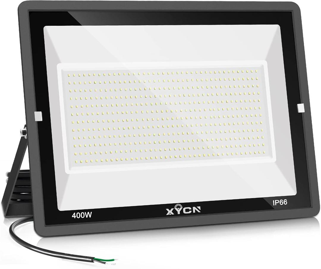 400W LED Stadium Flood Lights, 50000LM Super Bright, 100-277V IP66 Waterproof, 5000K Daylight White, Commercial Lighting for Sports Fields