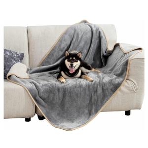 Bedsure Waterproof Dog Blankets for Large Dogs - Large Cat Blanket Washable for Couch Protection, Sherpa Fleece Puppy Blanket, Soft Plush Reversible Throw Furniture Protector, 40"X50", Grey