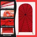 137 Pcs Spider Web Theme Party Decoration Kit 4ft, 5ft, 6ft Red Black Blue Spider Web Arch Cover Backdrop Balloons Glue Ribbon Strip for Birthday Baby Shower Wedding Photography Decor, 4 X 1.65 feet, 5 X 2.1 feet, 6 X 2.6 feet