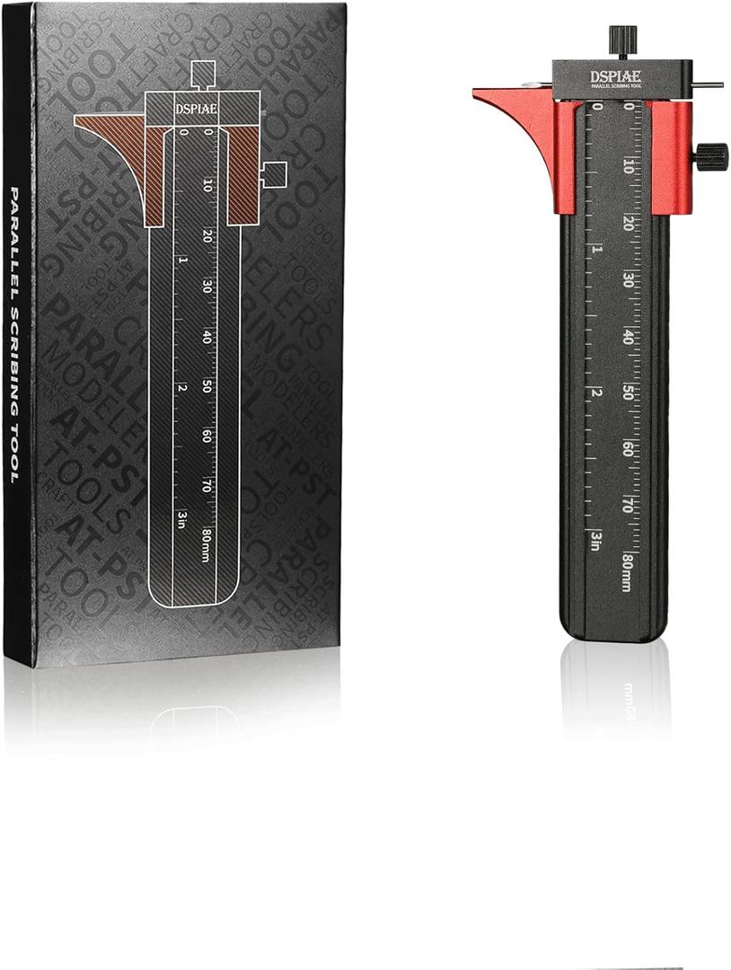 Model Tool Parallel Line Scribing Tool, Ruler with Adjustable Edge Guide