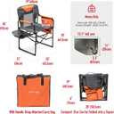 SUNNYFEEL Camping Directors Chair, Heavy Duty,Oversized Portable Folding Chair with Side Table, Pocket for Beach, Fishing,Trip,Picnic,Lawn,Concert Outdoor Foldable Camp Chairs, 21.26 x 25.00 x 36.22 inches