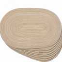 Noctiflorous Oval Braided Placemats Set of 8 Woven 12x18 Inch Non Slip Washable Heat Resistant Place Mats Round Tablemats for Dining Kitchen Party Daily Table Decor Dinner Mats (15 Coffee Brown, 8)