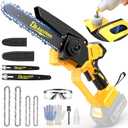 Cordless Mini Chainsaw Compatible with Dewalt 20V MAX Battery, 6 Inch & 8 Inch Small Electric Chainsaw Brushless, 2x 6'' + 2x 8'' Chains, Auto Oiler, Handheld Pruning Tree Saw (Tool Only)