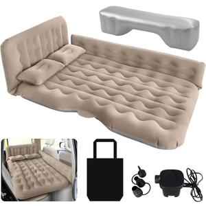 Car Air Mattress Back Seat Inflatable Bed - Inflatable Thickened and Double SUV Mattress with Air Pump Portable Foldable Car Air Bed for Home Car Travel Camping#01A