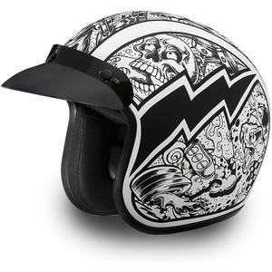 Daytona Helmets 3/4 Shell Open Face Motorcycle Helmet - DOT Approved, Lightweight & Comfortable, Vintage Design for Scooter, Cruiser & Street Bikes - Adjustable Fit, Enhanced Ventilation & Clear Visor