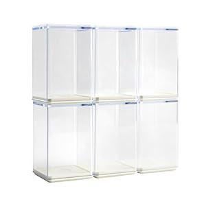 6 PCS Display Boxes Clear Acrylic Figures Display Case Stackable Blind Box for Collectibles-Figures, Fully Assembled Dustproof Storage Organizer Box for Lego Collectibles Action Figures Pop Mart