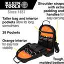 Klein Tools 55421BP-14 Tool Backpack, Heavy Duty Tradesman Pro Tool Bag Organizer with 39 Pockets, Molded Bottom