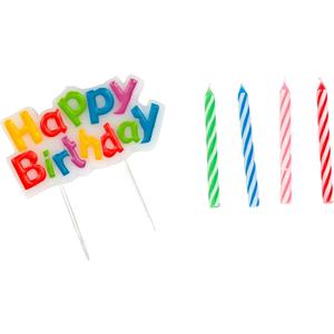 Unique Happy Birthday and Spiral Candles, Set of 20 ((20 Candles) (1-Pack)