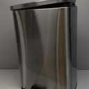 EKO Madison Brushed Stainless 50 Liter/13.2 Gallon Step Trash Can with Inner Liner - Fingerprint Resistant Finish