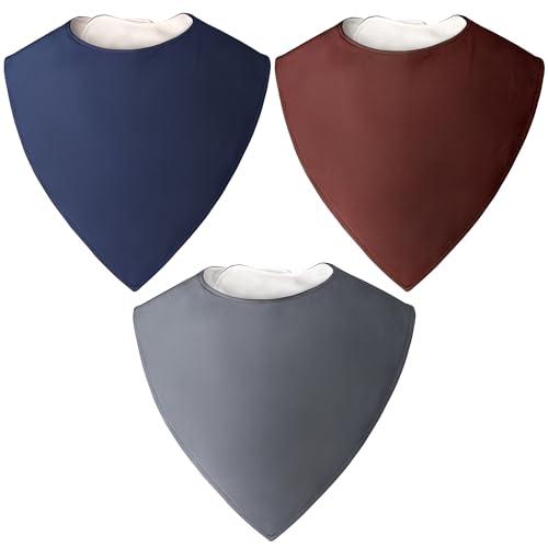 Kadamii Adult Bibs for Women and Men, Waterproof Washable Clothing Protectors, X-Large Absorbent Bandana Drool Bibs for Elderly, Special Needs Adults & Kids, Reusable Eating Bib, 3 Pack