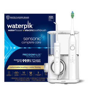 Waterpik Sensonic Complete Care Water Flosser and Rechargeable Electric Toothbrush Combo Set for Teeth Cleaning and Flossing, CC04, White