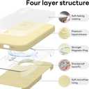 Vooii Magnetic for iPhone 17 Case, Compatible with Magsafe (Premium Liquid Silicone) (Integrated Camera Control Button) Full Body Protective Anti-Scratch Microfiber Lining 6.3", Creamy Yellow