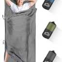 Sleeping Bag Liner, Updated Adult Sleep Sack & Travel Sheets with Foot Zipper, Lightweight and Portable Camping Sleeping Bag Liners - Ideal for Backpacking, Hostels and Camping
