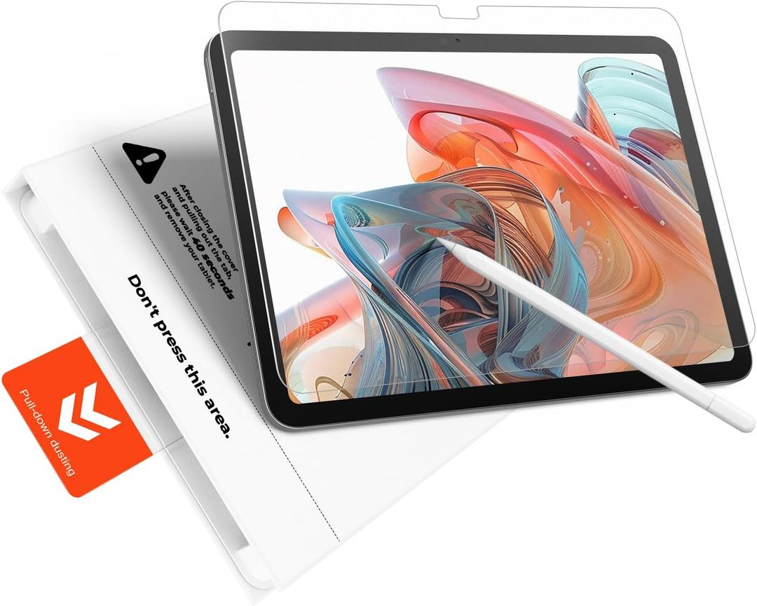 KCT 2 Pack Paperfeel Glass Screen Protector Compatible with iPad A16 11th Generation 11 inch/iPad 10th Generation 10.9 inch, Matte Surface, Tempered Glass with Bubble-Free Installation Tray